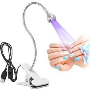 Portatif Mandallı Mini Uv Led Lamba Manikür Tırnak Kurutucu Silver 3w - BEYAZ