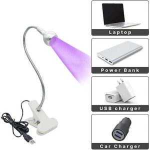 Portatif Mandallı Mini Uv Led Lamba Manikür Tırnak Kurutucu Silver 3w - BEYAZ